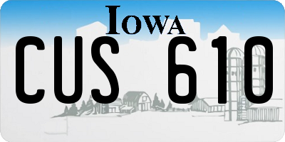 IA license plate CUS610