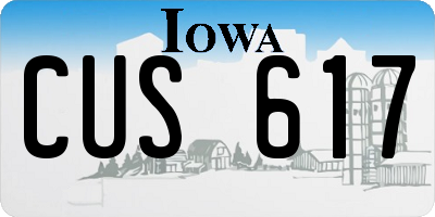IA license plate CUS617