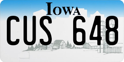 IA license plate CUS648