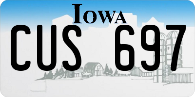 IA license plate CUS697