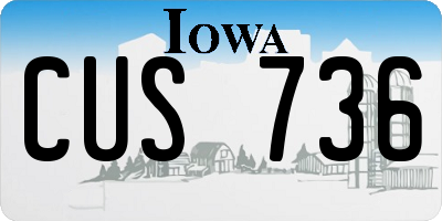 IA license plate CUS736