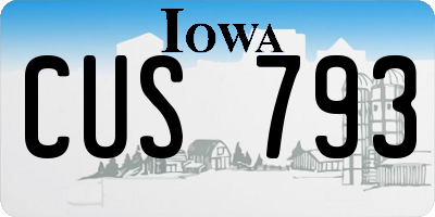 IA license plate CUS793