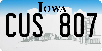 IA license plate CUS807