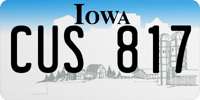 IA license plate CUS817