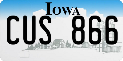 IA license plate CUS866