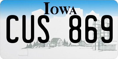 IA license plate CUS869