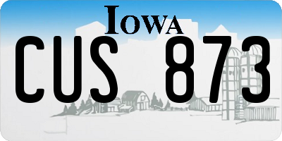 IA license plate CUS873
