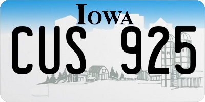 IA license plate CUS925