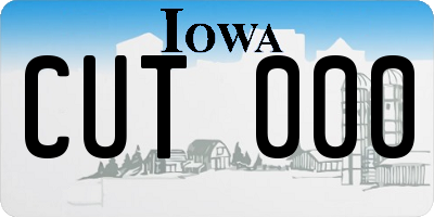 IA license plate CUT000