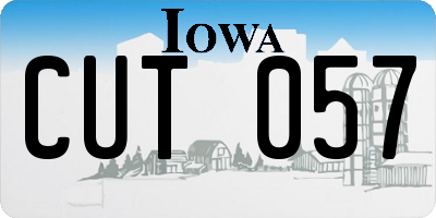IA license plate CUT057