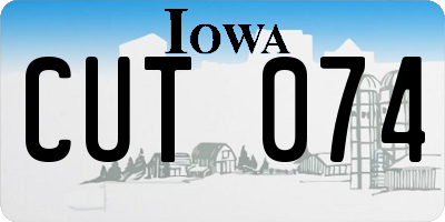IA license plate CUT074