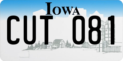 IA license plate CUT081