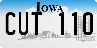 IA license plate CUT110