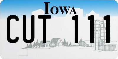 IA license plate CUT111