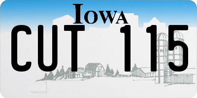 IA license plate CUT115