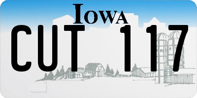 IA license plate CUT117