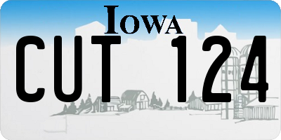 IA license plate CUT124