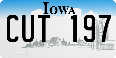 IA license plate CUT197