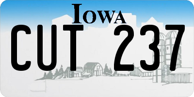 IA license plate CUT237
