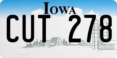 IA license plate CUT278