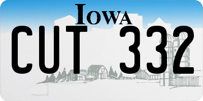 IA license plate CUT332