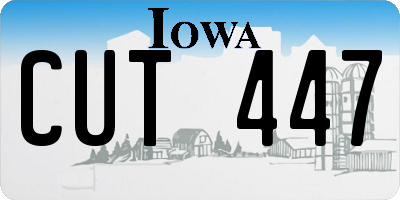 IA license plate CUT447