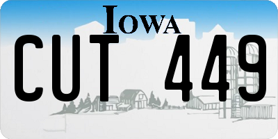 IA license plate CUT449