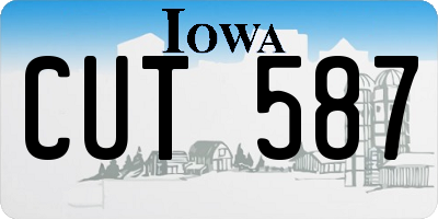 IA license plate CUT587