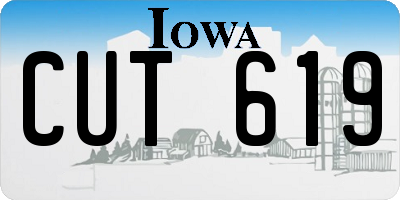 IA license plate CUT619
