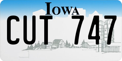 IA license plate CUT747