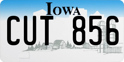 IA license plate CUT856