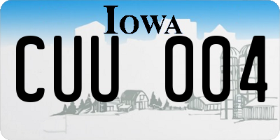 IA license plate CUU004