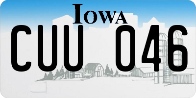 IA license plate CUU046