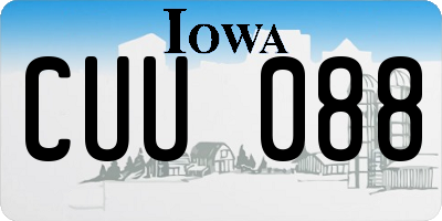 IA license plate CUU088