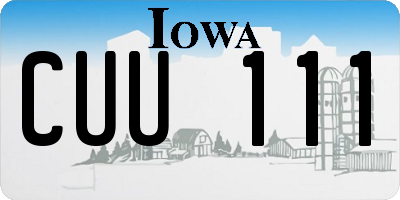 IA license plate CUU111