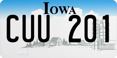 IA license plate CUU201