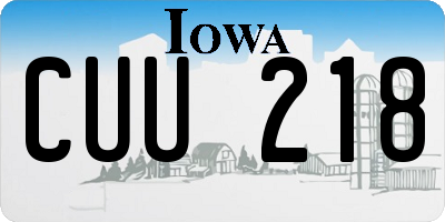 IA license plate CUU218
