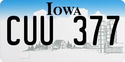 IA license plate CUU377
