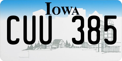 IA license plate CUU385