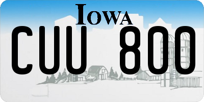 IA license plate CUU800