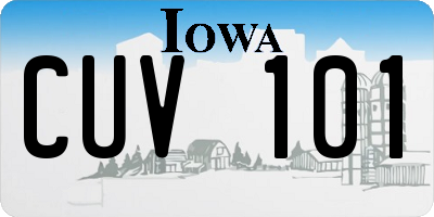 IA license plate CUV101
