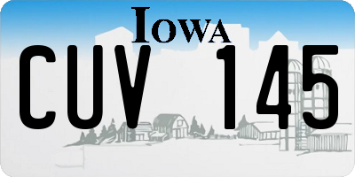 IA license plate CUV145