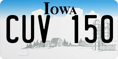 IA license plate CUV150