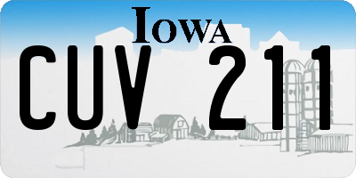 IA license plate CUV211