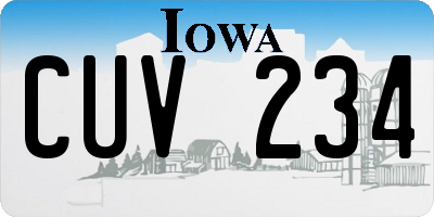 IA license plate CUV234