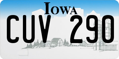 IA license plate CUV290