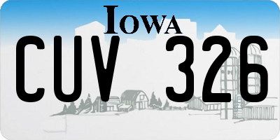 IA license plate CUV326