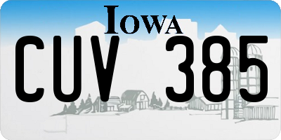 IA license plate CUV385