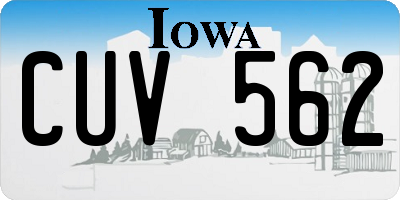 IA license plate CUV562
