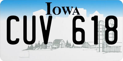 IA license plate CUV618